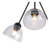 lampa sufitowa venice potrojna zyrandol czarna konstrukcja szklane bezbarwne klosze