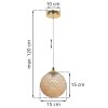 lampa wiszaca cannes sufitowa zyrandol glamour pojedyncza miodowa kula krysztal 15cm