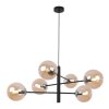 lampa sufitowa vicenza czarna zyrandol glamour loft bursztynowe szklane kule 6 zrodel