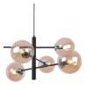 lampa sufitowa vicenza czarna zyrandol glamour loft bursztynowe szklane kule 6 zrodel
