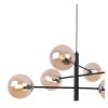 lampa sufitowa vicenza czarna zyrandol glamour loft bursztynowe szklane kule 6 zrodel