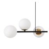 lampa wiszaca siena sufitowa czarny dlugi zyrandol loft typu listwa biale szklane kule nad stol