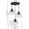 lampa wiszaca venice sufitowa zyrandol z trzema szklanymi kloszami loft nowoczesna