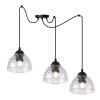 lampa wiszaca venice sufitowa potrojna czarny pajak loft do kuchni salonu pokoju szklany