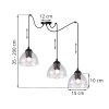 lampa wiszaca venice sufitowa potrojna czarny pajak loft do kuchni salonu pokoju szklany