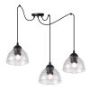 lampa wiszaca venice sufitowa potrojna czarny pajak loft do kuchni salonu pokoju szklany