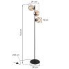 lampa stojaca podlogowa siena potrojna miodowe szklane klosze czarna konstrukcja loft e27