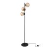 lampa stojaca podlogowa siena potrojna miodowe szklane klosze czarna konstrukcja loft e27