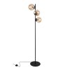 lampa stojaca podlogowa siena potrojna miodowe szklane klosze czarna konstrukcja loft e27