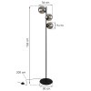 lampa stojaca podlogowa siena czarna grafitowe szklo potrojna loft do salonu pokoju sypialni