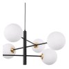 lampa sufitowa vicenza wiszaca czarno zlota bialy dlugi zyrandol glamour kule 6xe14