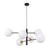 lampa sufitowa vicenza wiszaca czarno zlota bialy dlugi zyrandol glamour kule 6xe14