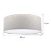 lampa sufitowa stone plafon jasnobezowy abazur z lnianej tkaniny naturalny 40cm