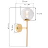 zloty kinkiet scienny siena lampa loft z przezroczystym kloszem w ksztalcie kuli glamour do salonu e14