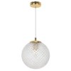 lampa wiszaca cannes sufitowa przezroczysta krysztalowa kula glamour zlote akcenty 20cm