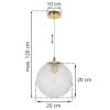 lampa wiszaca cannes sufitowa przezroczysta krysztalowa kula glamour zlote akcenty 20cm