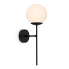 czarny kinkiet scienny siena lampa loft z bialym kulistym kloszem do lazienki kuchni pokoju salonu 1xe14