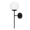 czarny kinkiet scienny siena lampa loft z bialym kulistym kloszem do lazienki kuchni pokoju salonu 1xe14