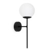czarny kinkiet scienny siena lampa loft z bialym kulistym kloszem do lazienki kuchni pokoju salonu 1xe14