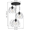 lampa wiszaca stella sufitowa okragla czarna listwa loft potrojna trzy srebrne klosze glamour