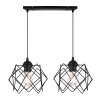 lampa wiszaca stella sufitowa zyrandol loft czarna listwa geometryczne klosze 2 punktowa e27