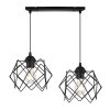 lampa wiszaca stella sufitowa zyrandol loft czarna listwa geometryczne klosze 2 punktowa e27