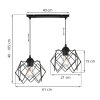 lampa wiszaca stella sufitowa zyrandol loft czarna listwa geometryczne klosze 2 punktowa e27