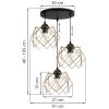 lampa wiszaca sufitowa stella potrojny zyrandol z okragla listwa czarny zlote klosze styl loft