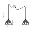 lampa wiszaca venice sufitowa podwojny zyrandol typu pajak loft czarny grafitowy szklany