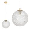 lampa wiszaca cannes sufitowa pojedyncza przezroczysta krysztalowa kula zlota podsufitka