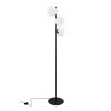 lampa stojaca podlogowa siena czarna chrom biale szklane kule loft glamour nowoczesna