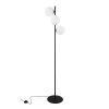 lampa stojaca podlogowa siena czarna chrom biale szklane kule loft glamour nowoczesna