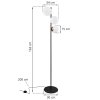 lampa stojaca podlogowa siena czarna konstrukcja zlote dodatki biale szklo loft do salonu