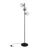 lampa stojaca podlogowa siena czarna chrom przezroczyste szklane kule loft molekularna