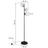 lampa stojaca podlogowa siena czarna chrom przezroczyste szklane kule loft molekularna