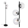 lampa stojaca podlogowa siena czarna chrom przezroczyste szklane kule loft molekularna
