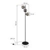 lampa stojaca podlogowa siena czarna dodatki chrom grafitowe szklo loft 3 zrodla swiatla e27
