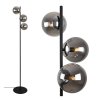 lampa stojaca podlogowa siena czarna dodatki chrom grafitowe szklo loft 3 zrodla swiatla e27