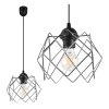 lampa wiszaca stella sufitowa zyrandol srebrny klosz chrom czarna konstrukcja glamour loft