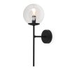 lampa scienna siena czarny kinkiet scienny sufitowy plafon loft z przezroczystym szklanym kloszem kula