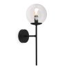 lampa scienna siena czarny kinkiet scienny sufitowy plafon loft z przezroczystym szklanym kloszem kula