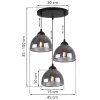 lampa sufitowa venice wiszaca potrojna listwa nad stol i wyspe grafitowe szklane klosze