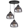 lampa sufitowa venice wiszaca potrojna listwa nad stol i wyspe grafitowe szklane klosze