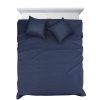 SADA PŘEHOZ NA POSTEL + POVLAK NA POLŠTÁŘ BONI4 200X220 CM, 2 KS 40X40 CM TMAVĚMODRÁ