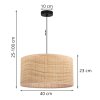 lampa sufitowa wiszaca rattan duzy okragly abazur z rattanu bezowy 40cm nad stol do salonu e27