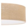 lampa sufitowa typu plafon juta bezowa okragly abazur 50cm boho nowoczesna na trzy zarowki e27