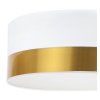 lampa sufitowa plafon elegance bialy abazur ze zlotymi akcentami chrom glamour do salonu pokoju