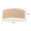 lampa sufitowa plafon boho juta naturalny jutowy abazur 40cm okragly do sypialni salonu przedpokoju