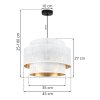 lampa sufitowa wiszaca asti bialo zloty zyrandol w stylu glamour duzy okragly abazur do salonu sypialni