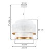 lampa sufitowa wiszaca biala asti zyrandol z podwojnym abazurem glamour zloty srodek azurowy